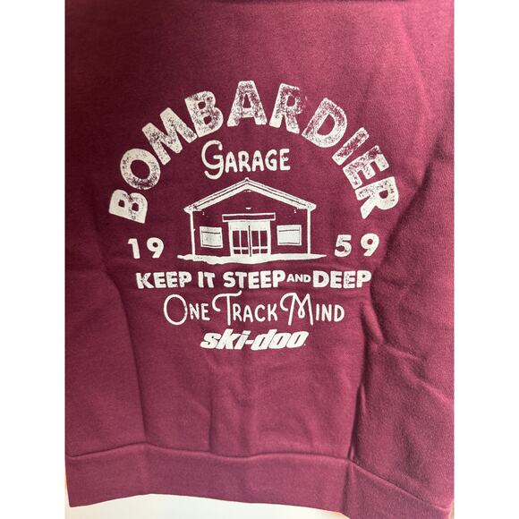 Brand New BRP Ski-doo Burgundy Zip UP Hoodie Jacket Kids Size 5-6 - Picture 11 of 13